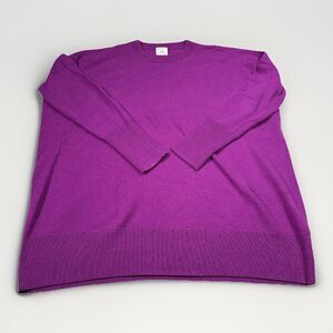 Hatch x J.Crew Cashmere Crewneck Sweater Purple Pink S/M Soft Luxury Knit
